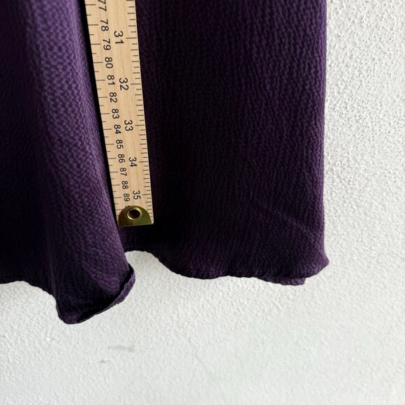 BCBGMAXAZRIA Dress 100% Silk Mini Deep Purple Short Sleeve Women XS Quiet Luxury - Picture 5 of 10